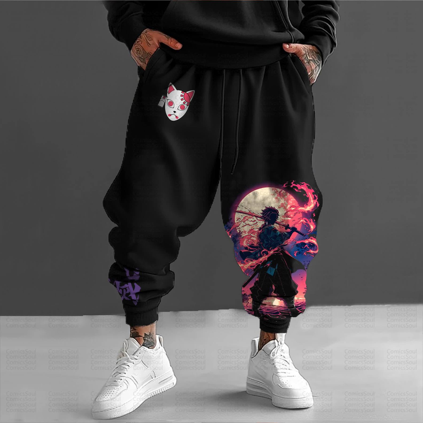Unisex Anime Inspired Vintage Pants丨Demon Slayer X Pokémon