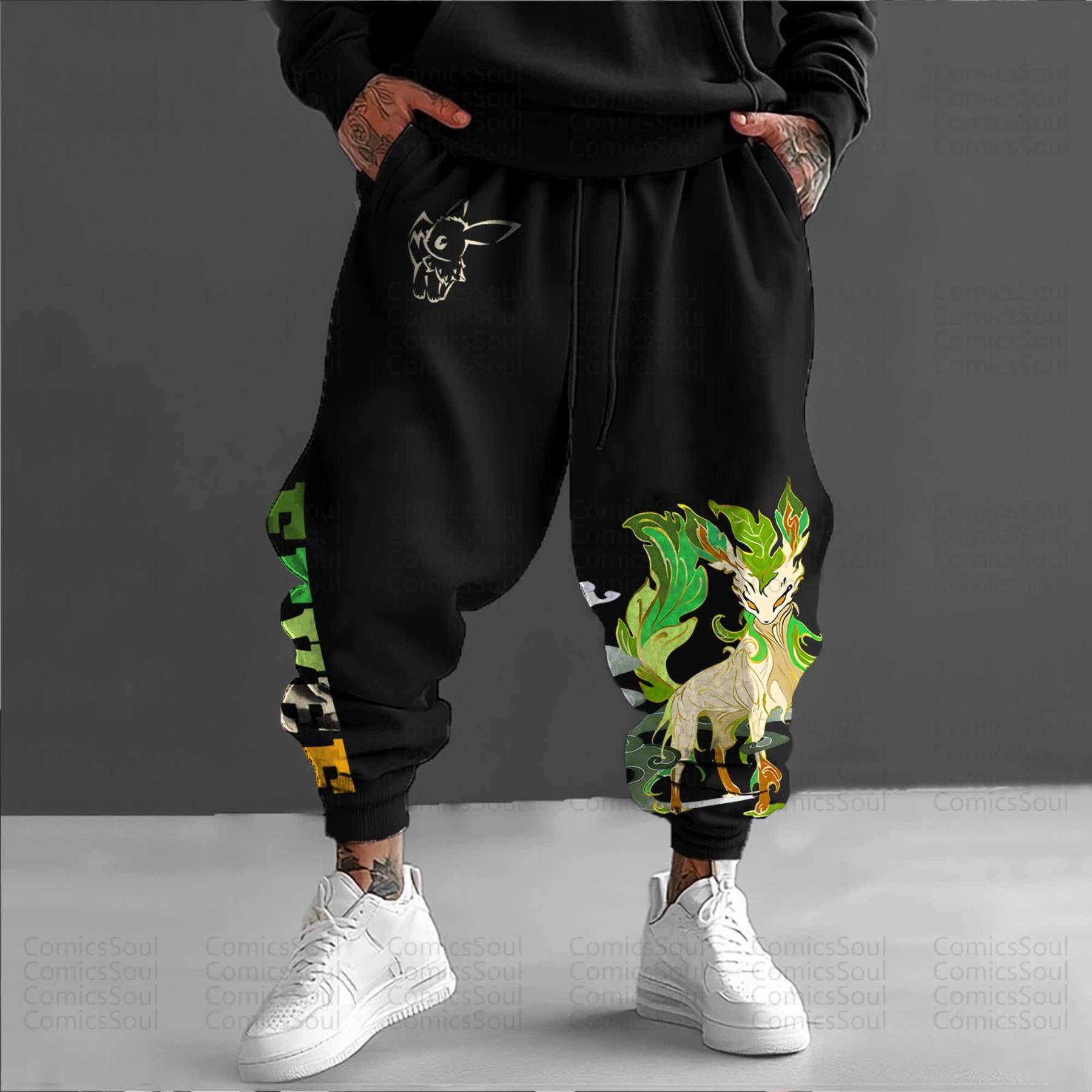 Unisex Anime Inspired Vintage Pants丨Demon Slayer X Pokémon