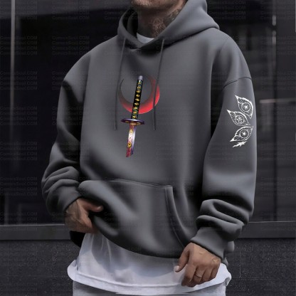 Plus Velvet Unisex Anime Graphic Streetwear Vintage Hoodie