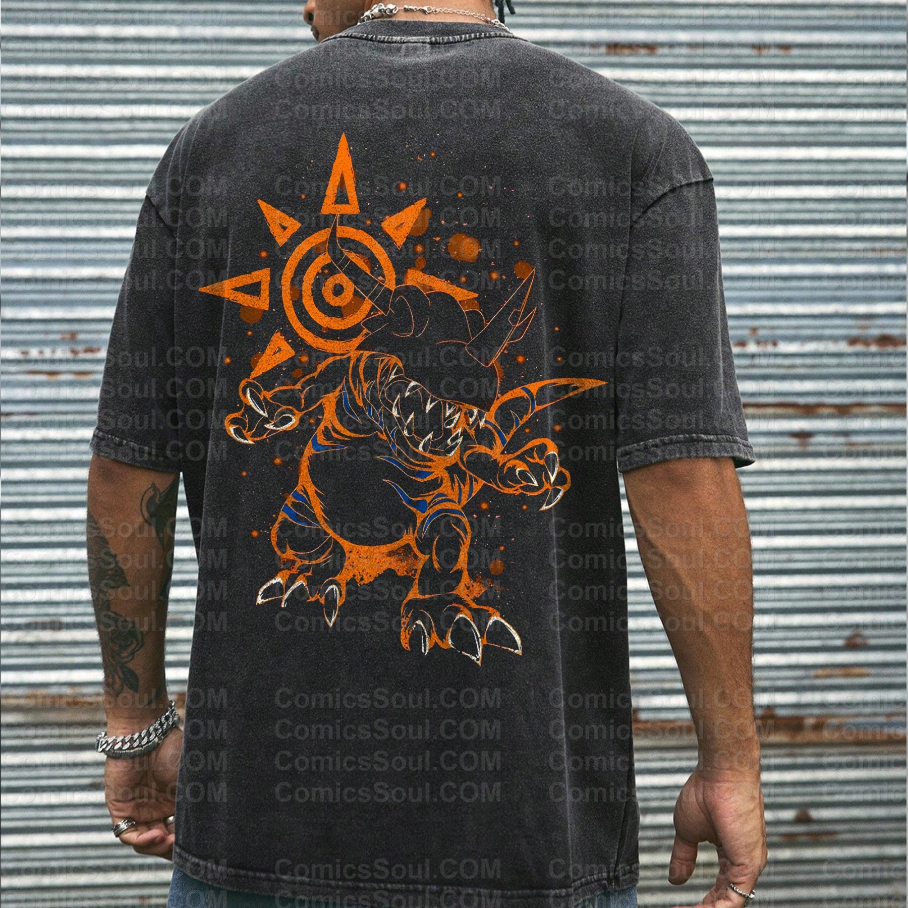 Vintage 3D Direct Inkjet Printed Washed Unisex T-Shirt