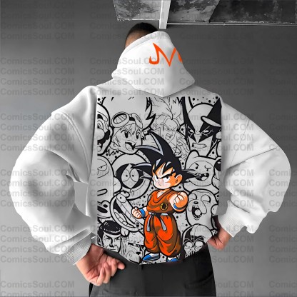 Plus Velvet Unisex Anime Graphic Streetwear Vintage Hoodie