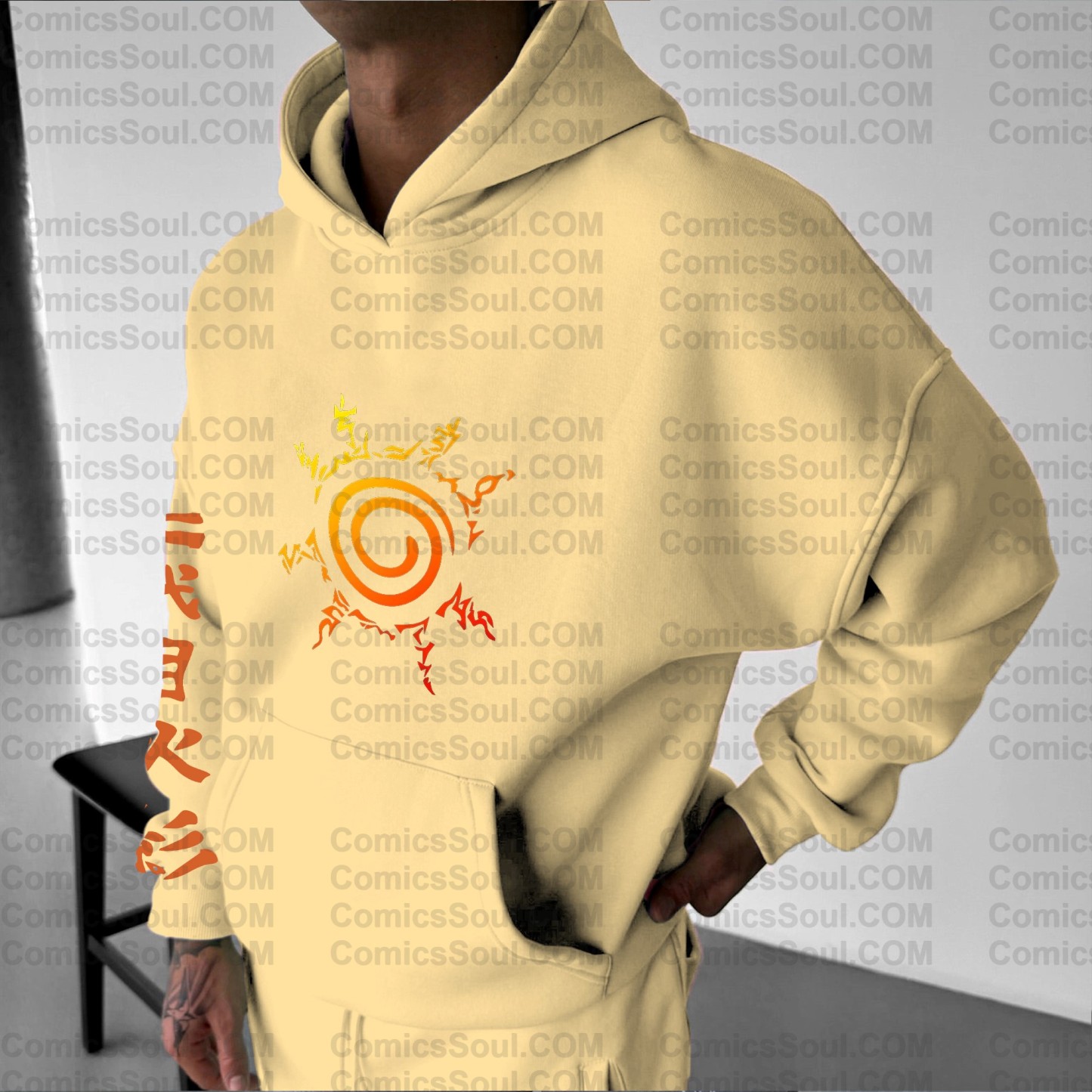 Plus Velvet Unisex Anime Graphic Streetwear Vintage Hoodie