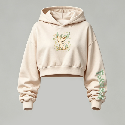 Pokémon Cropped Long Sleeve Hoodie & High Waist Jogger Pants Two Piece