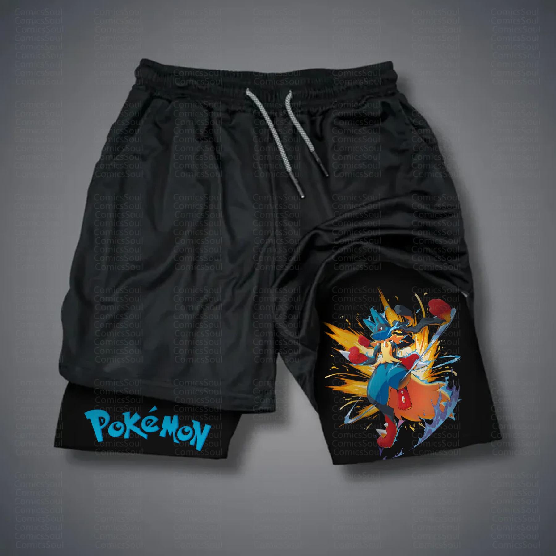 Unisex Casual Anime Streetwear Shorts 丨Demon Slayer X Pokémon