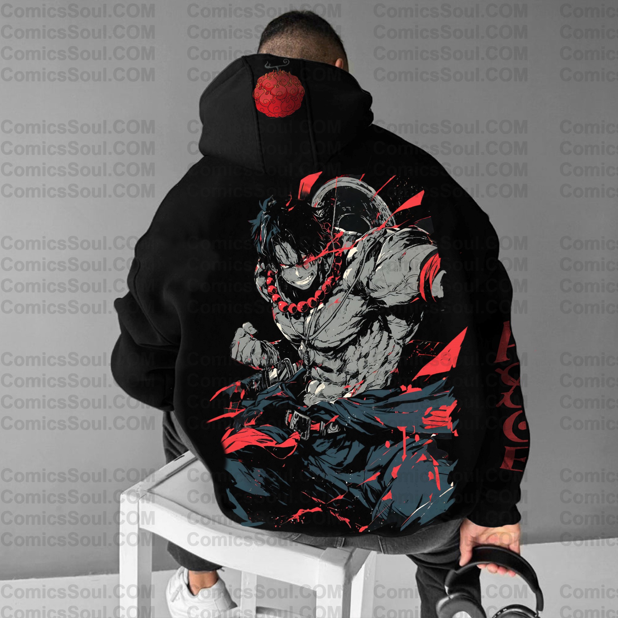 Unisex Anime Print  Casual Oversized Hoodie