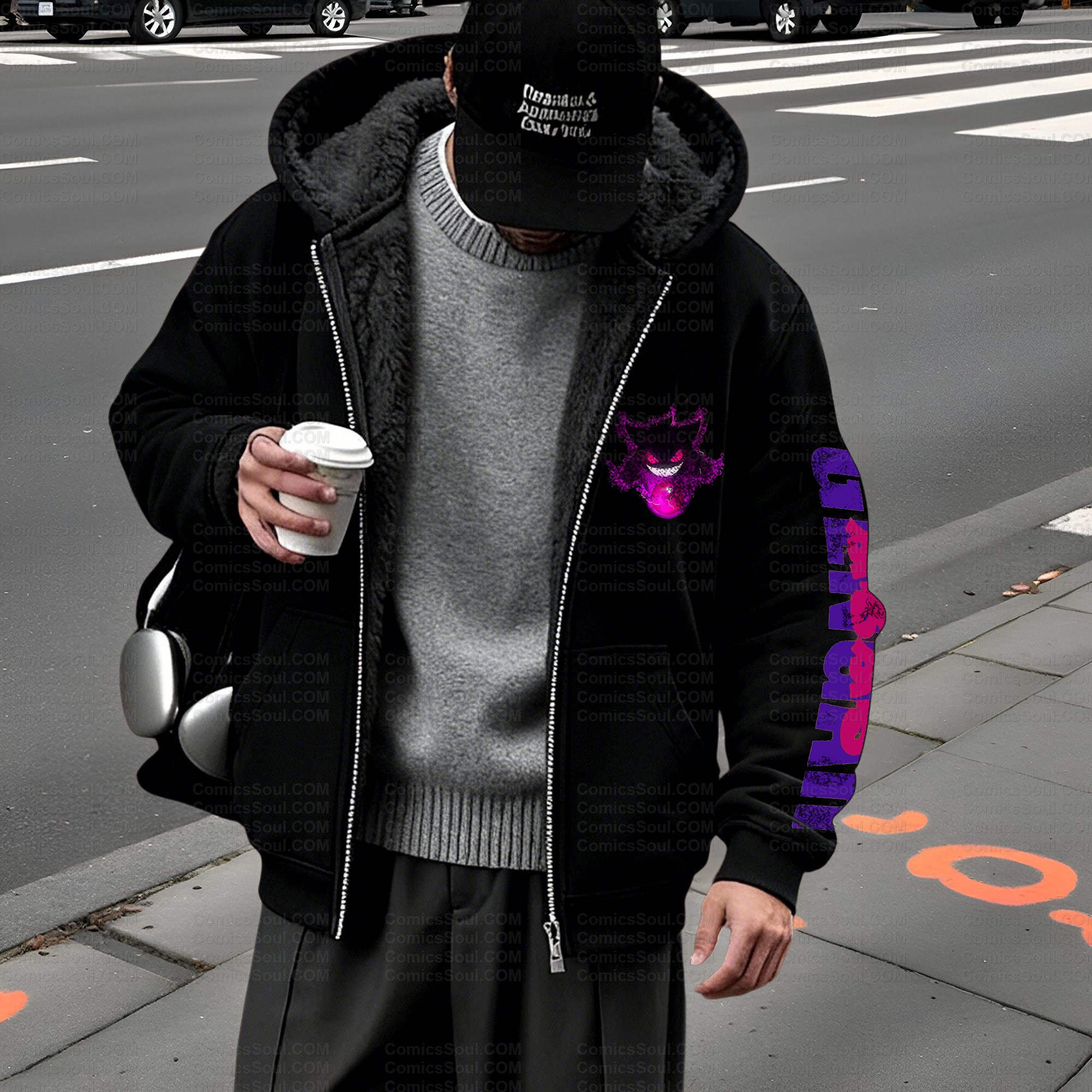 Unisex Graphic Streetwear Vintage Zipper Cardigan Plush Hoodie