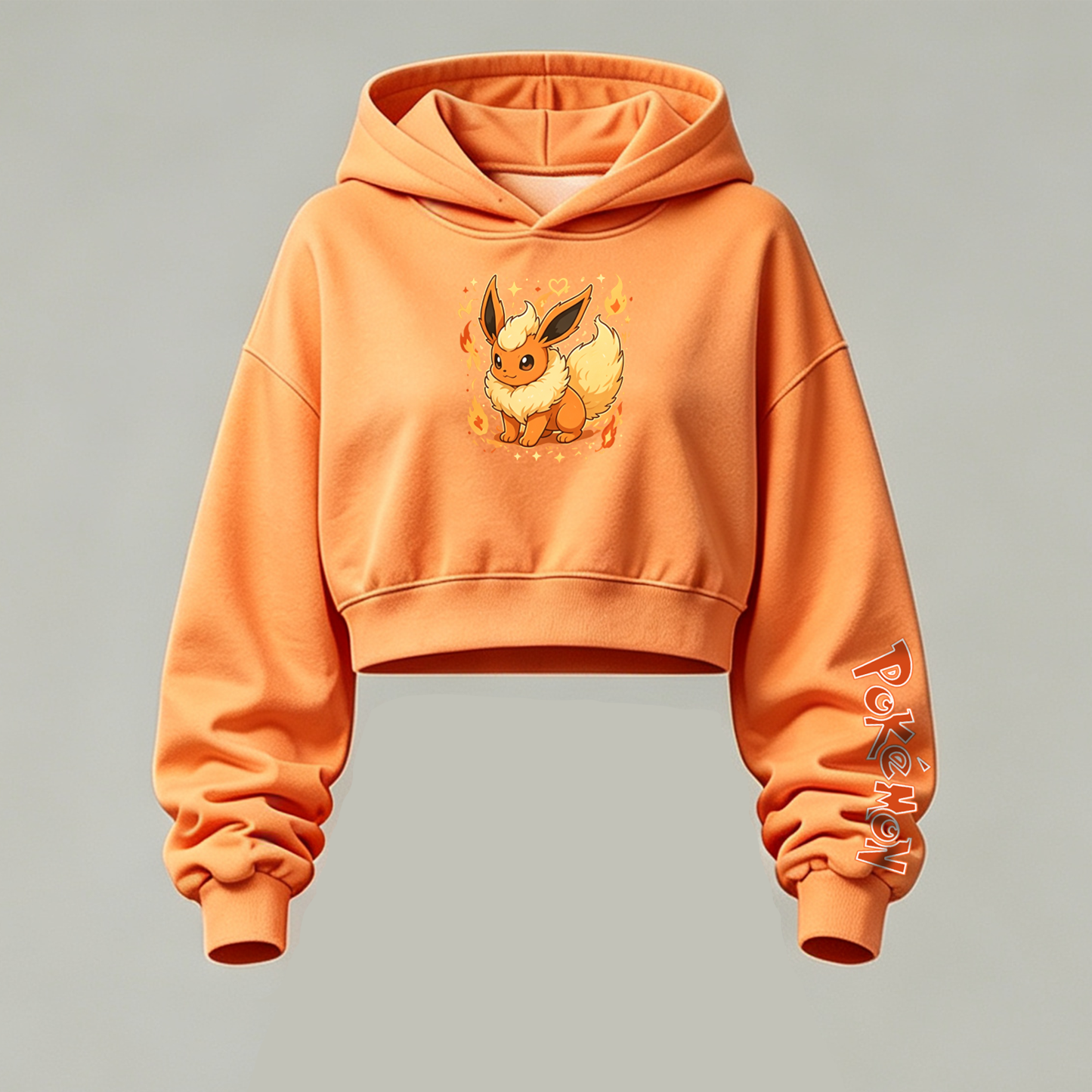 Pokémon Cropped Long Sleeve Hoodie & High Waist Jogger Pants Two Piece