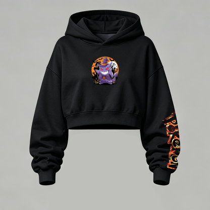 Pokémon Halloween Series Cropped Long Sleeve Hoodie & High Waist Jogger Pants Two Piece