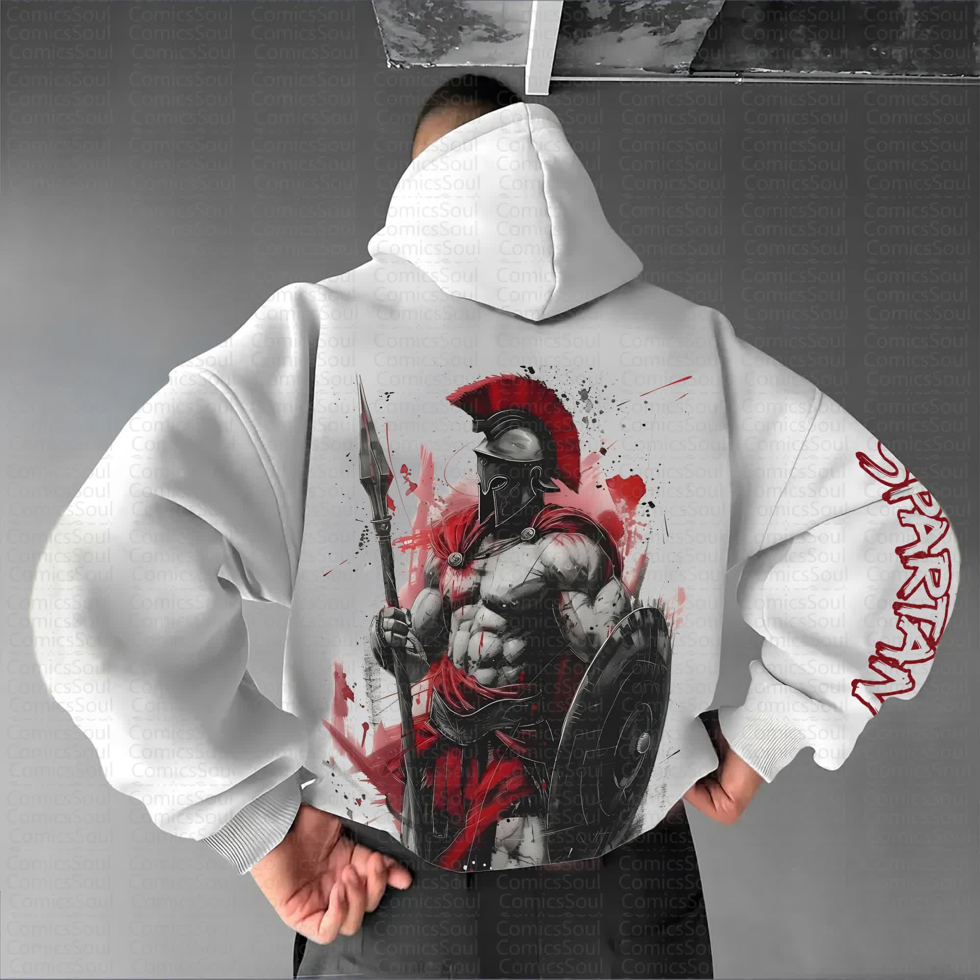 Unisex Anime Graphic Streetwear Vintage Hoodie丨Spartan