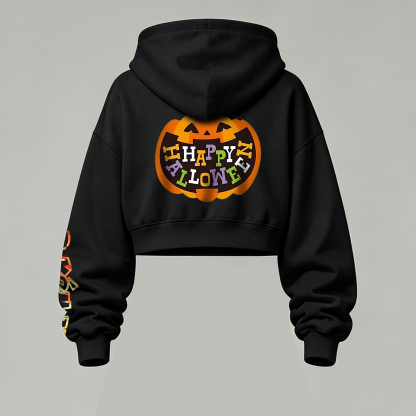 Pokémon Halloween Series Cropped Long Sleeve Hoodie & High Waist Jogger Pants Two Piece