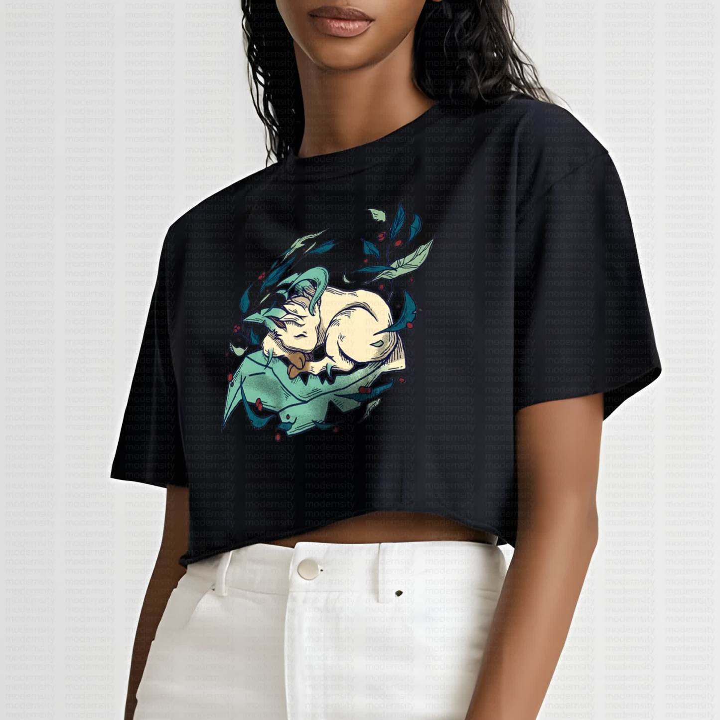 Cute and playful "Pokémon" summer women's cropped top