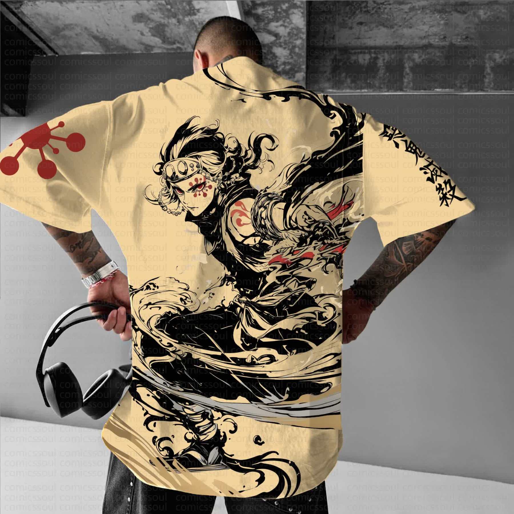 Unisex Anime Inspired Vintage T-Shirt丨Demon Slayer X Pokémon