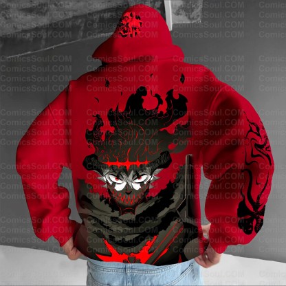 Plus Velvet Unisex Anime Graphic Streetwear Vintage Hoodie