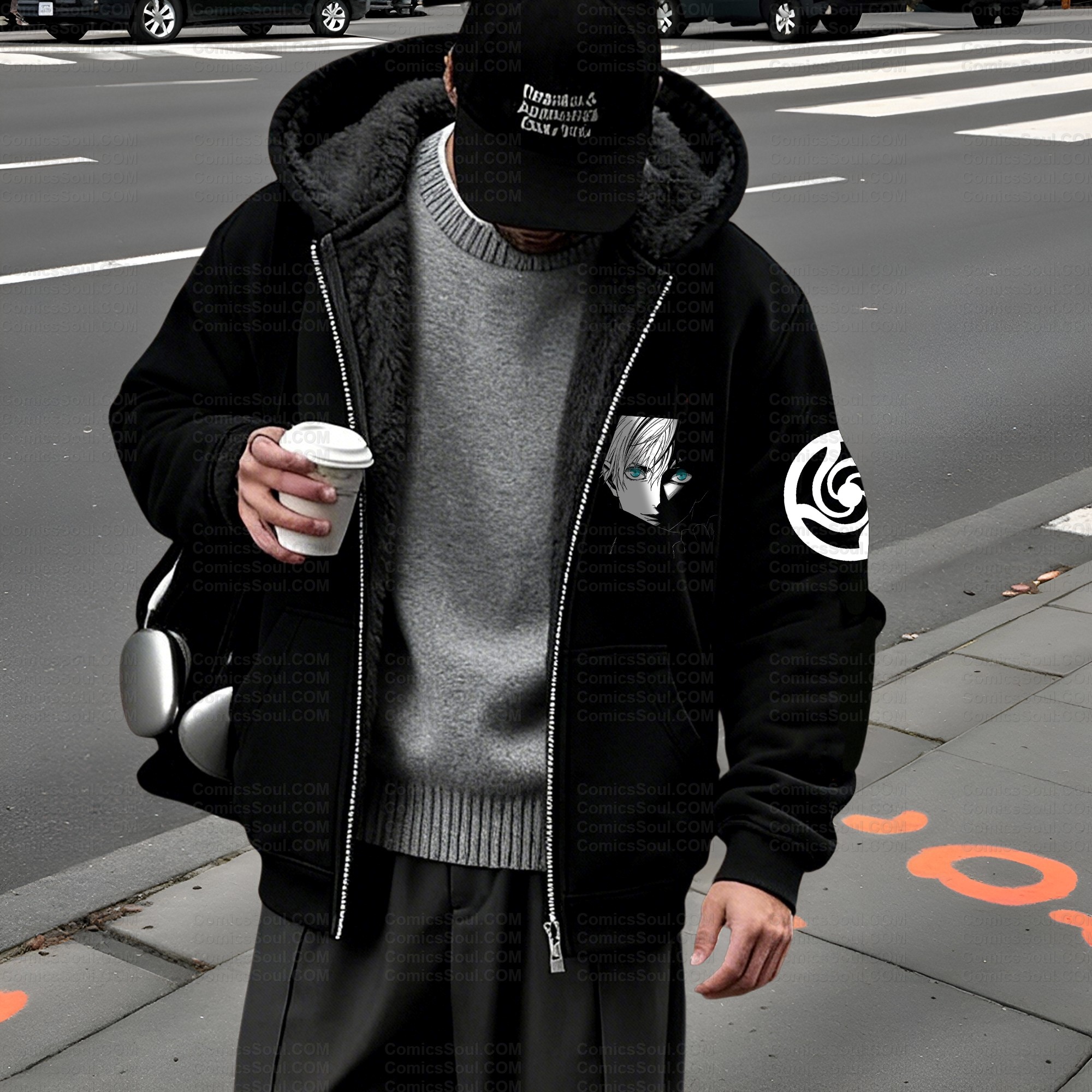 Unisex Graphic Streetwear Vintage Zipper Cardigan Plush Hoodid