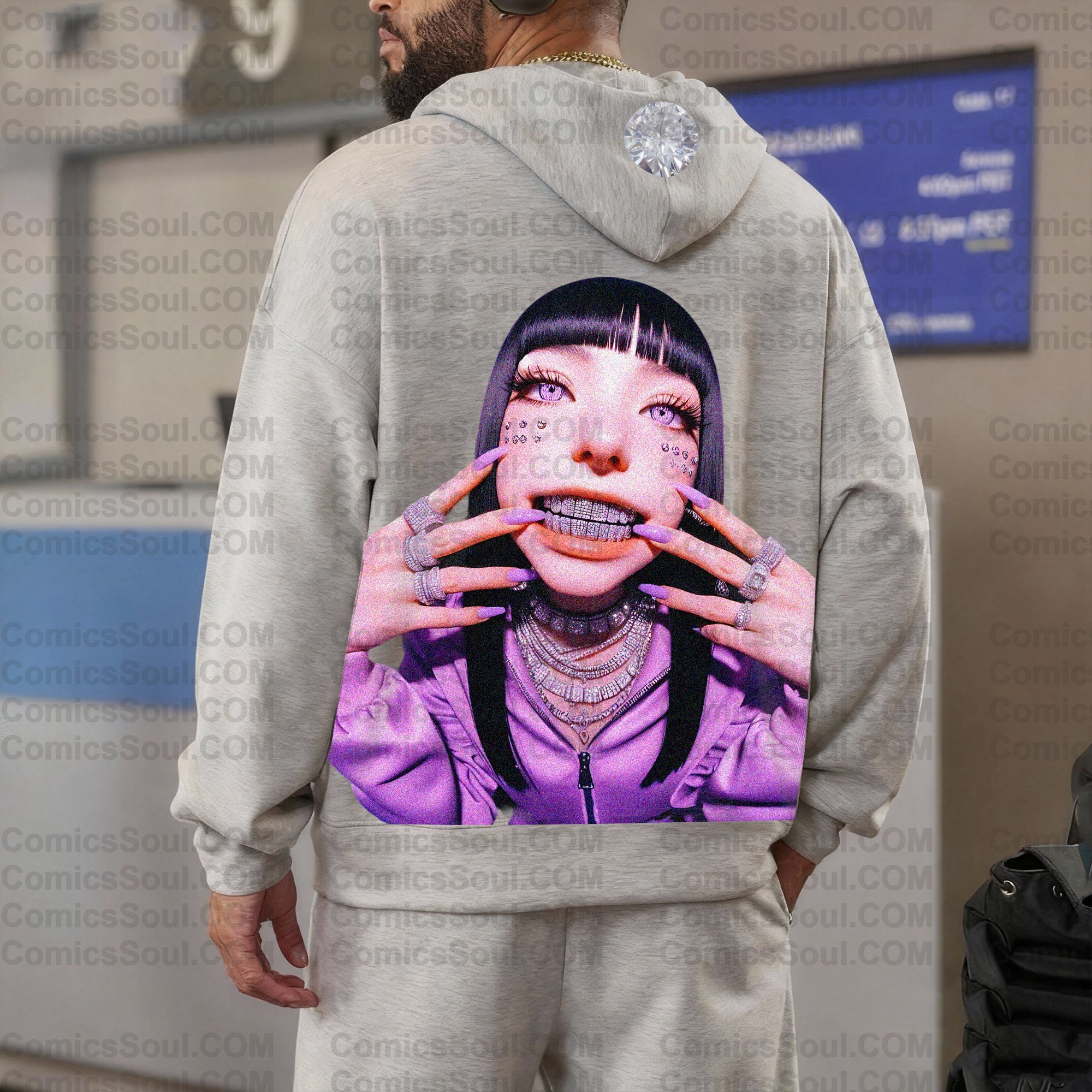 Unisex Graphic Streetwear Vintage Zipper Cardigan Plush Hoodie