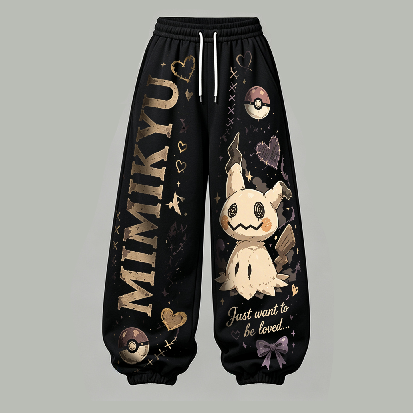 Pokémon Cropped Long Sleeve Hoodie & High Waist Jogger Pants Two Piece