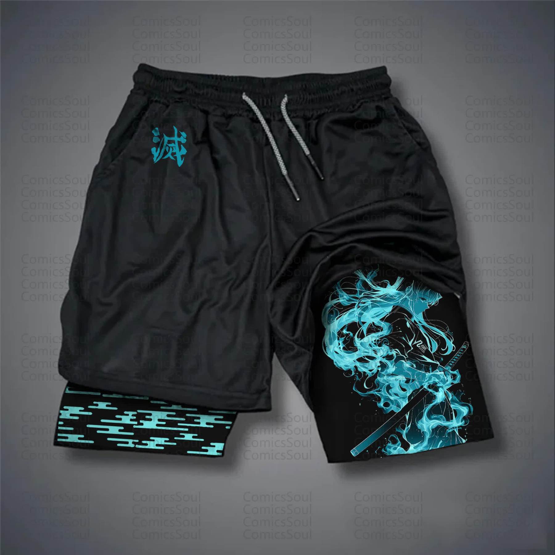 Unisex Casual Anime Streetwear Shorts 丨Demon Slayer X Pokémon