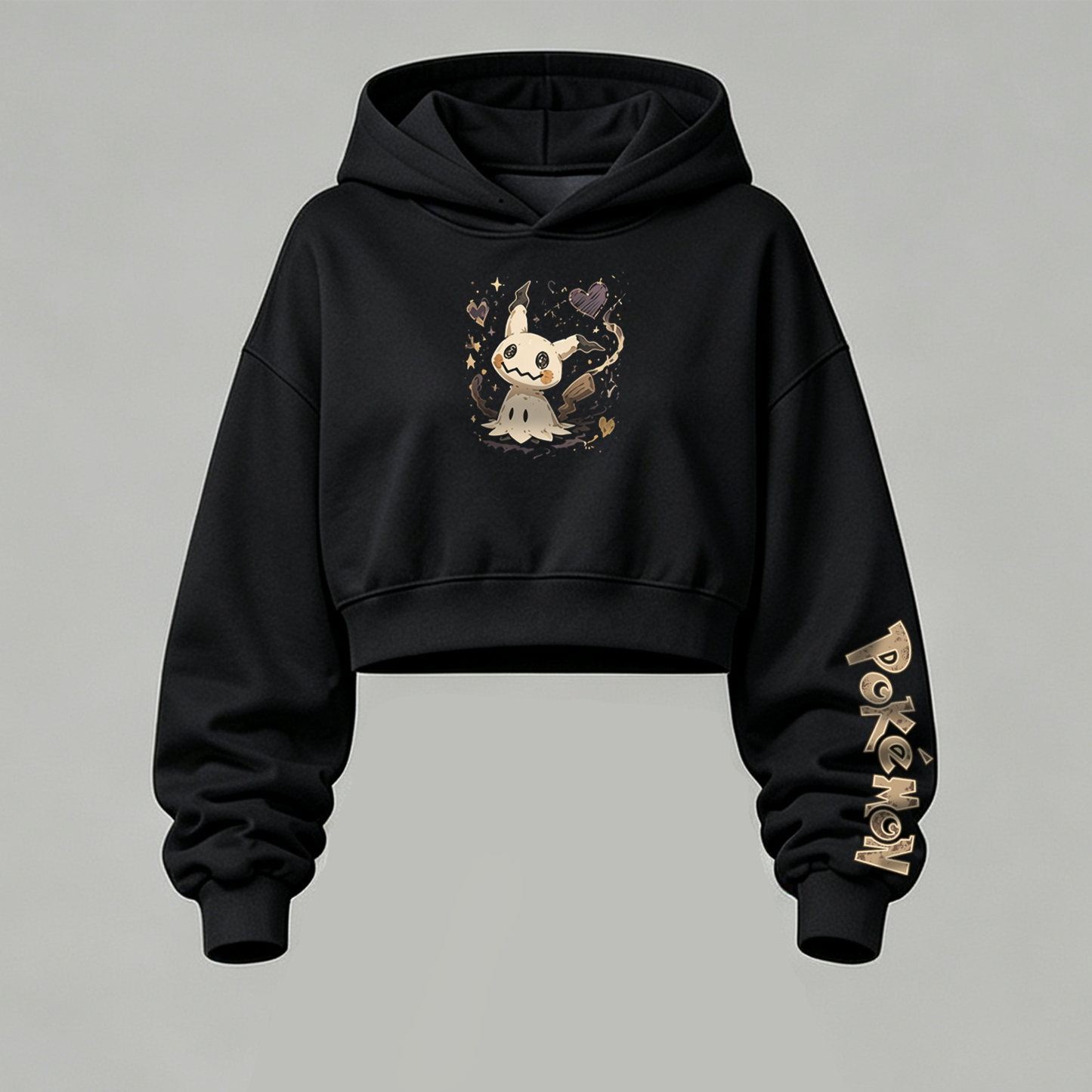 Pokémon Cropped Long Sleeve Hoodie & High Waist Jogger Pants Two Piece