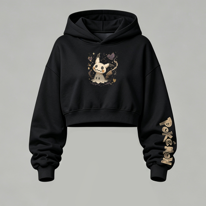 Pokémon Cropped Long Sleeve Hoodie & High Waist Jogger Pants Two Piece