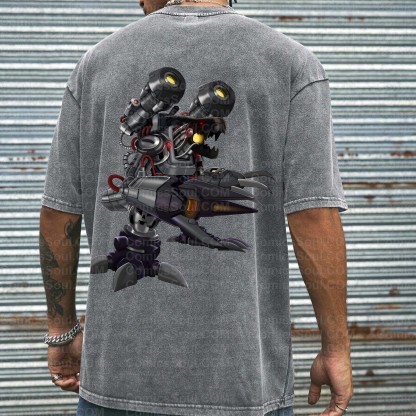 Vintage 3D Direct Inkjet Printed Washed Unisex T-Shirt