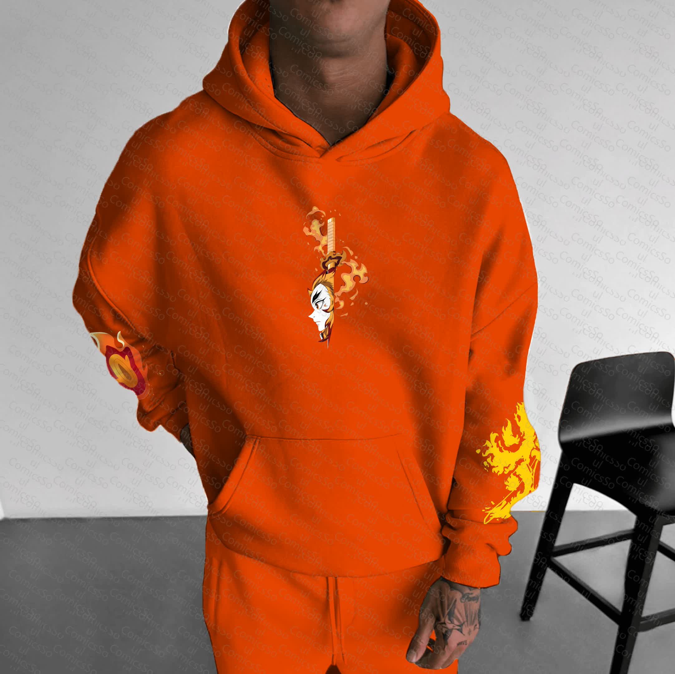 Unisex “Demon Slayer” Anime Graphic Streetwear Vintage Hoodie