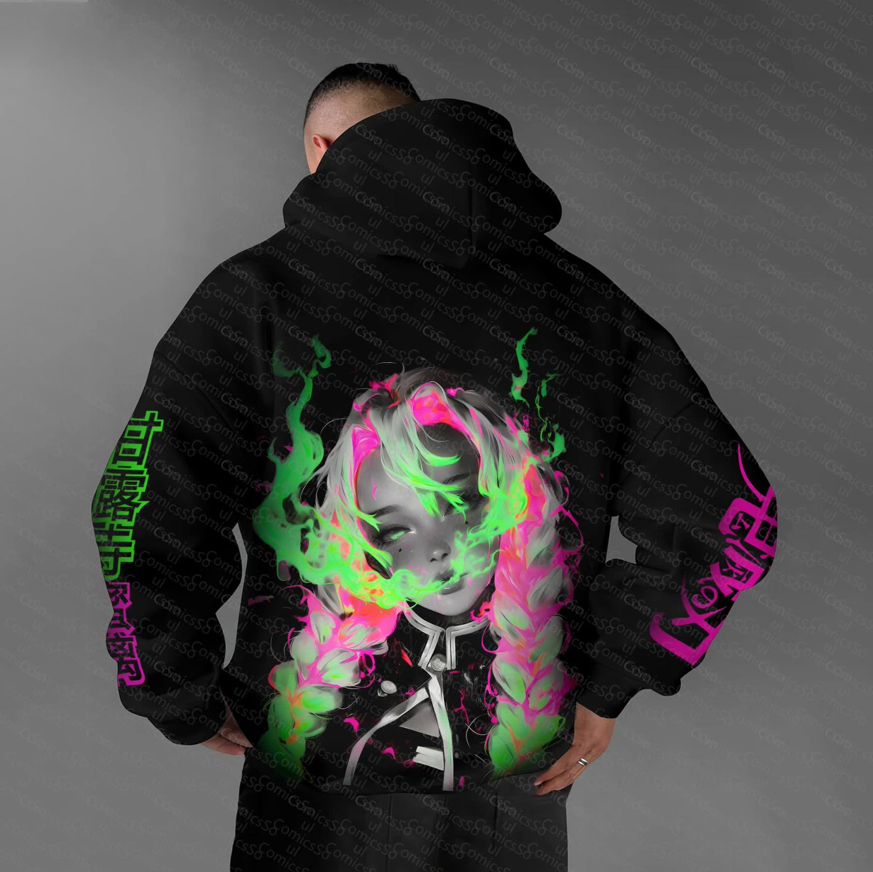 Unisex “Demon Slayer” Anime Graphic Streetwear Vintage Hoodie