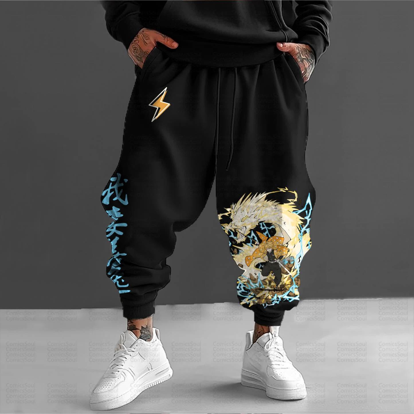 Unisex Anime Inspired Vintage Pants丨Demon Slayer X Pokémon