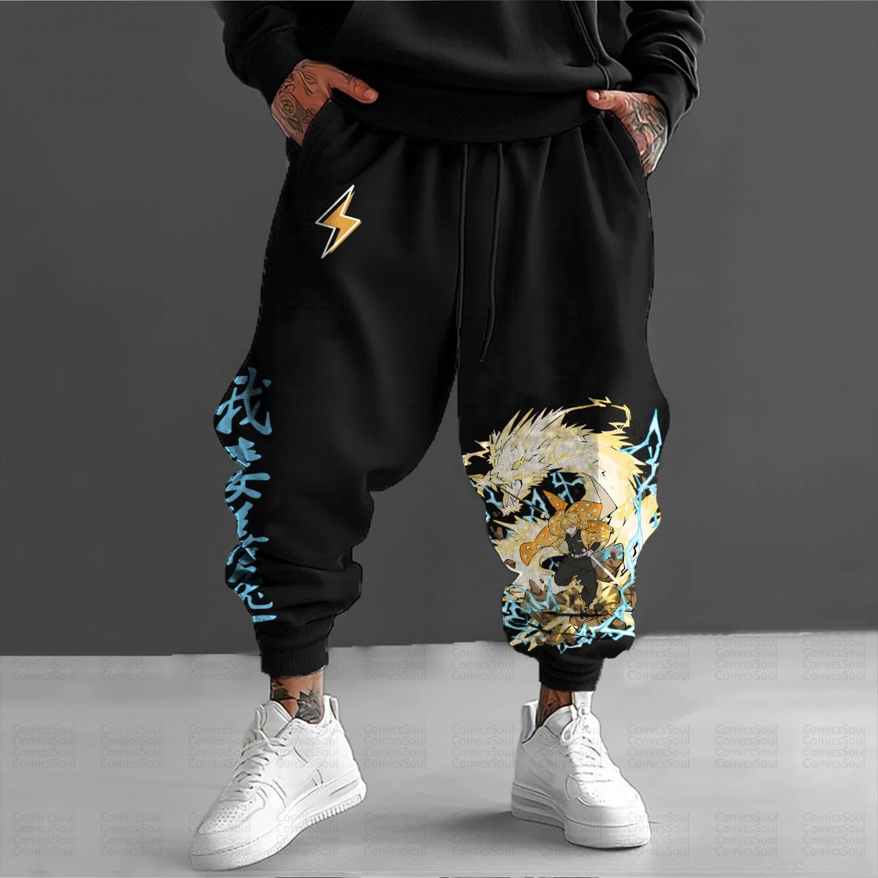 Unisex Anime Inspired Vintage Pants丨Demon Slayer X Pokémon
