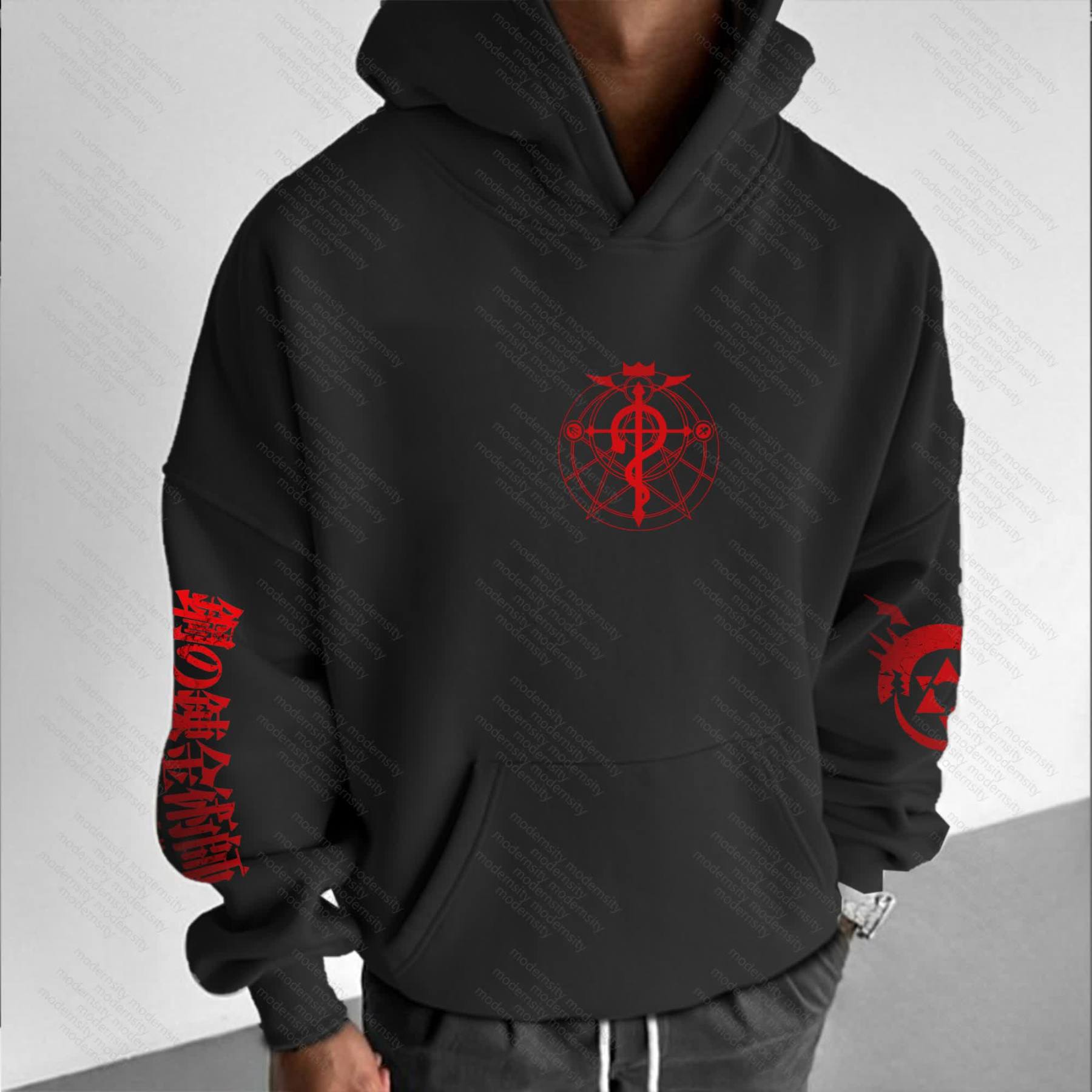 Unisex “Fullmetal Alchemist” Anime Graphic Streetwear Vintage Hoodie