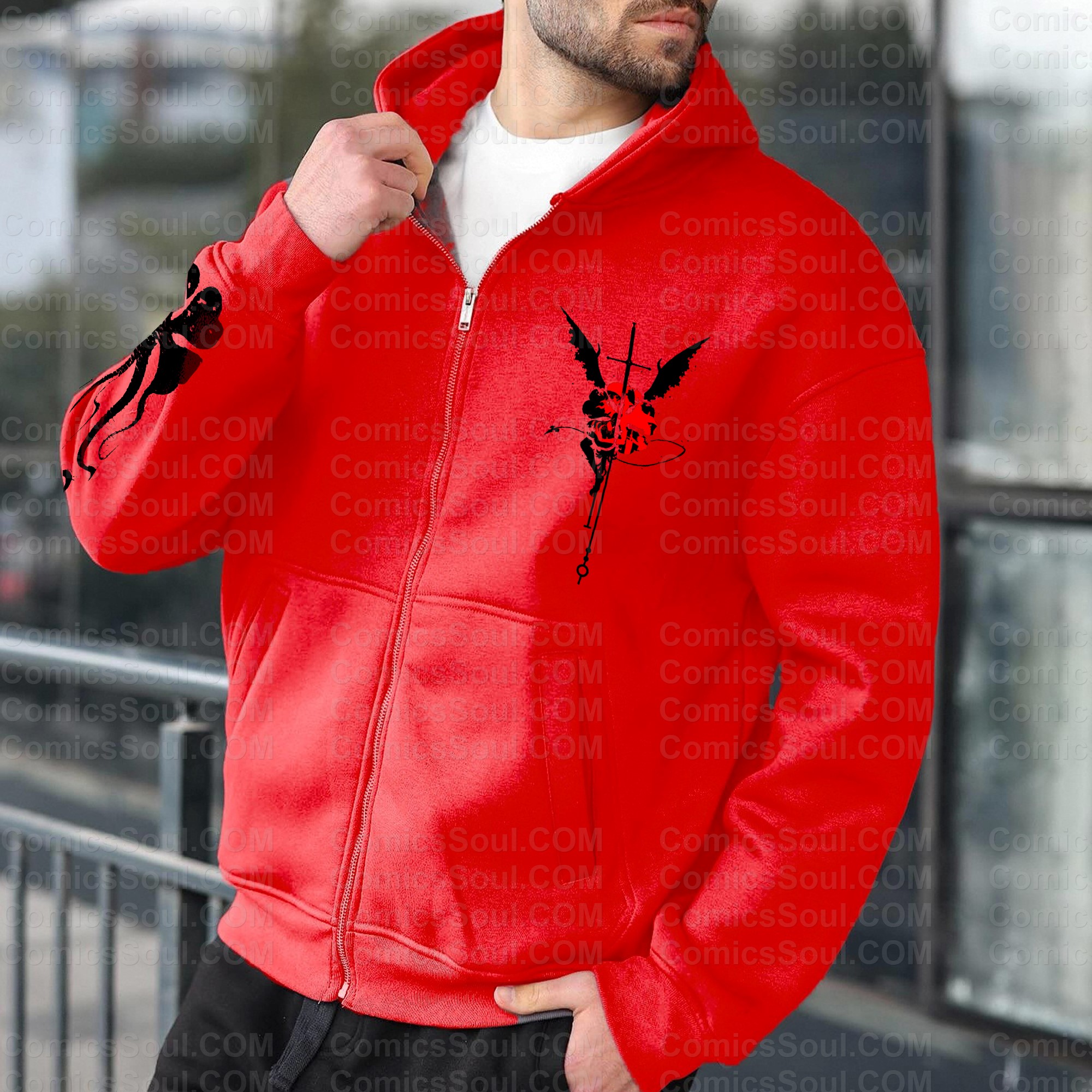 Unisex Graphic Streetwear Vintage Zipper Cardigan Plush Hoodie