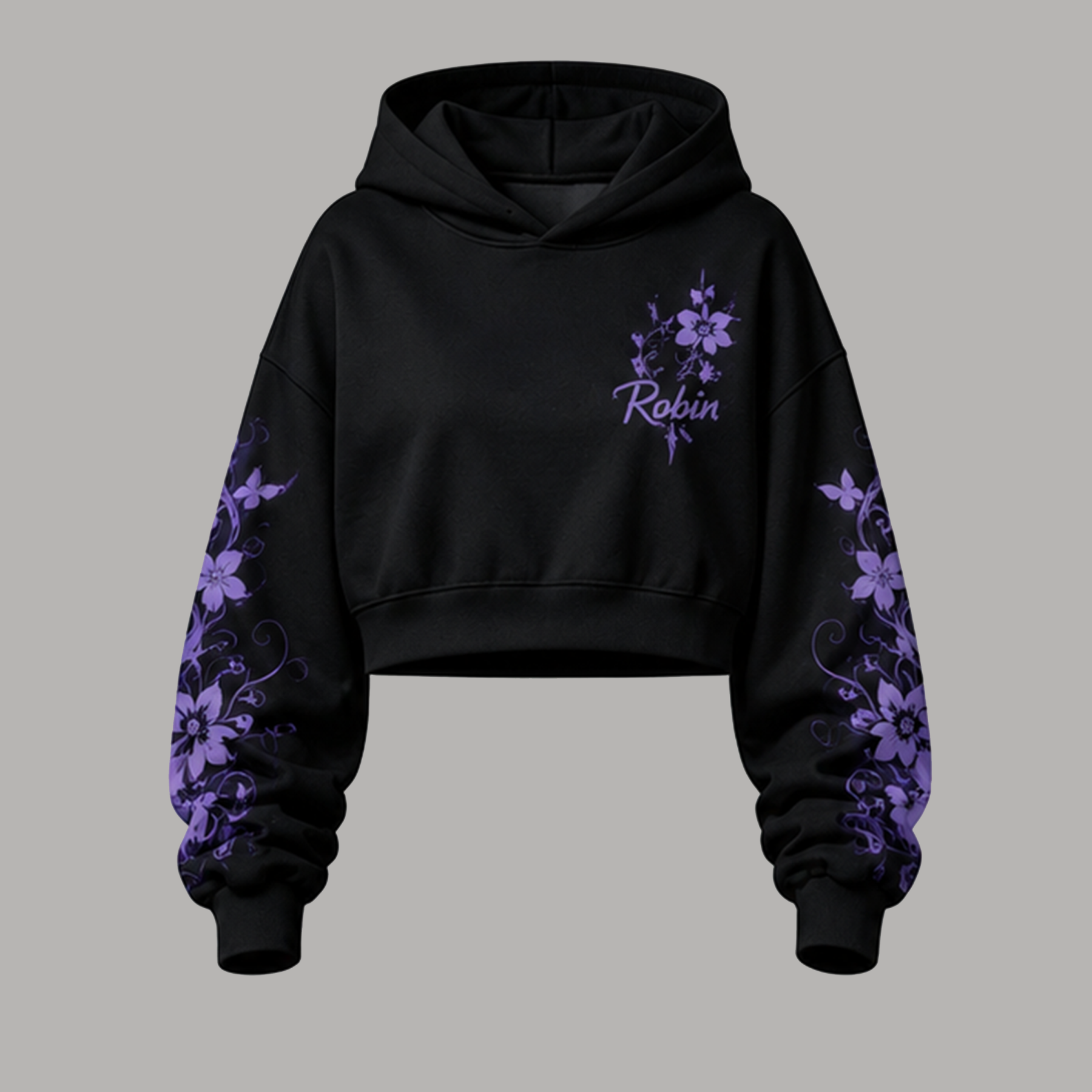 One Piece Cropped Long Sleeve Hoodie & High Waist Jogger Pants Two Piece
