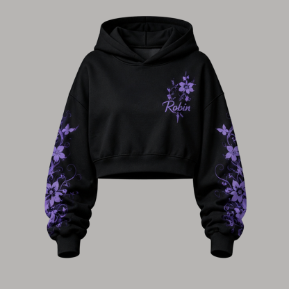 One Piece Cropped Long Sleeve Hoodie & High Waist Jogger Pants Two Piece