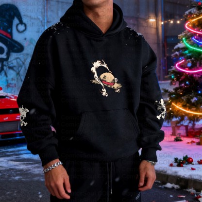 Plus Velvet Unisex Anime Graphic Streetwear Vintage Hoodieluffy