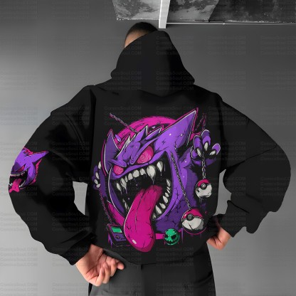 Plus Velvet Unisex Anime Graphic Streetwear Vintage Hoodie