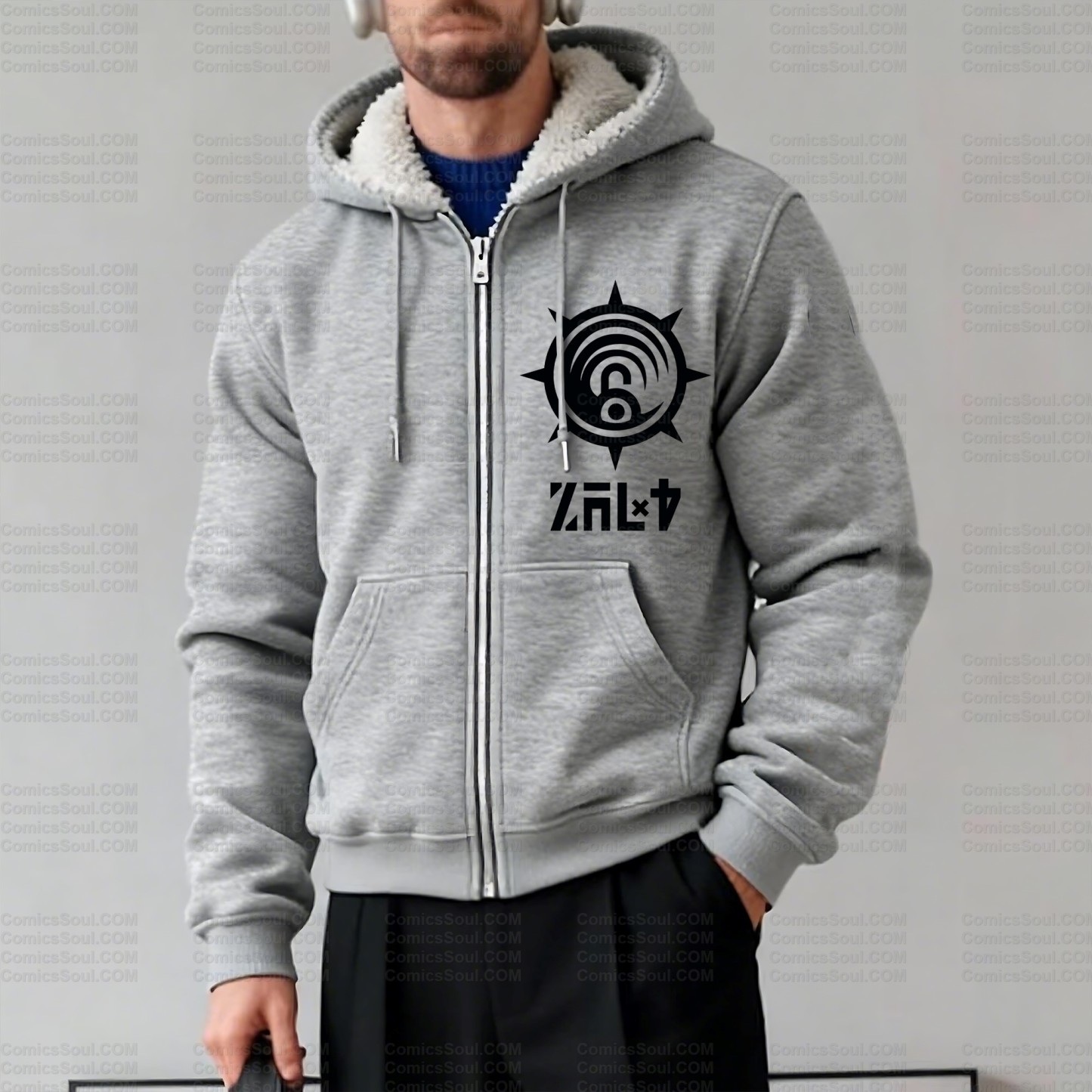 Unisex Graphic Streetwear Vintage Zipper Cardigan Plush Hoodie