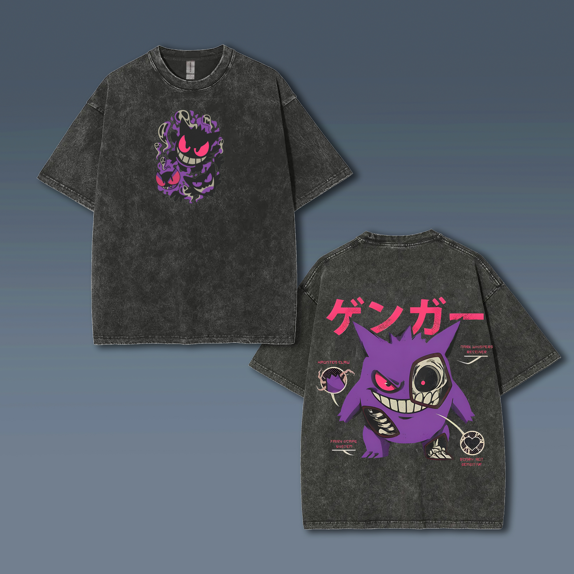 Unisex "Pokémon" Anime Style Vintage Washed T-Shirt