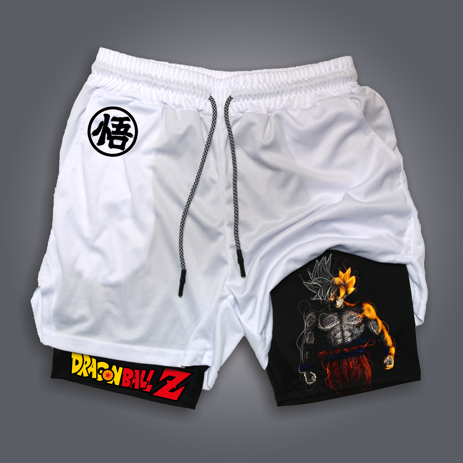 Unisex Anime Print Drawstring Dragon Ball Shorts