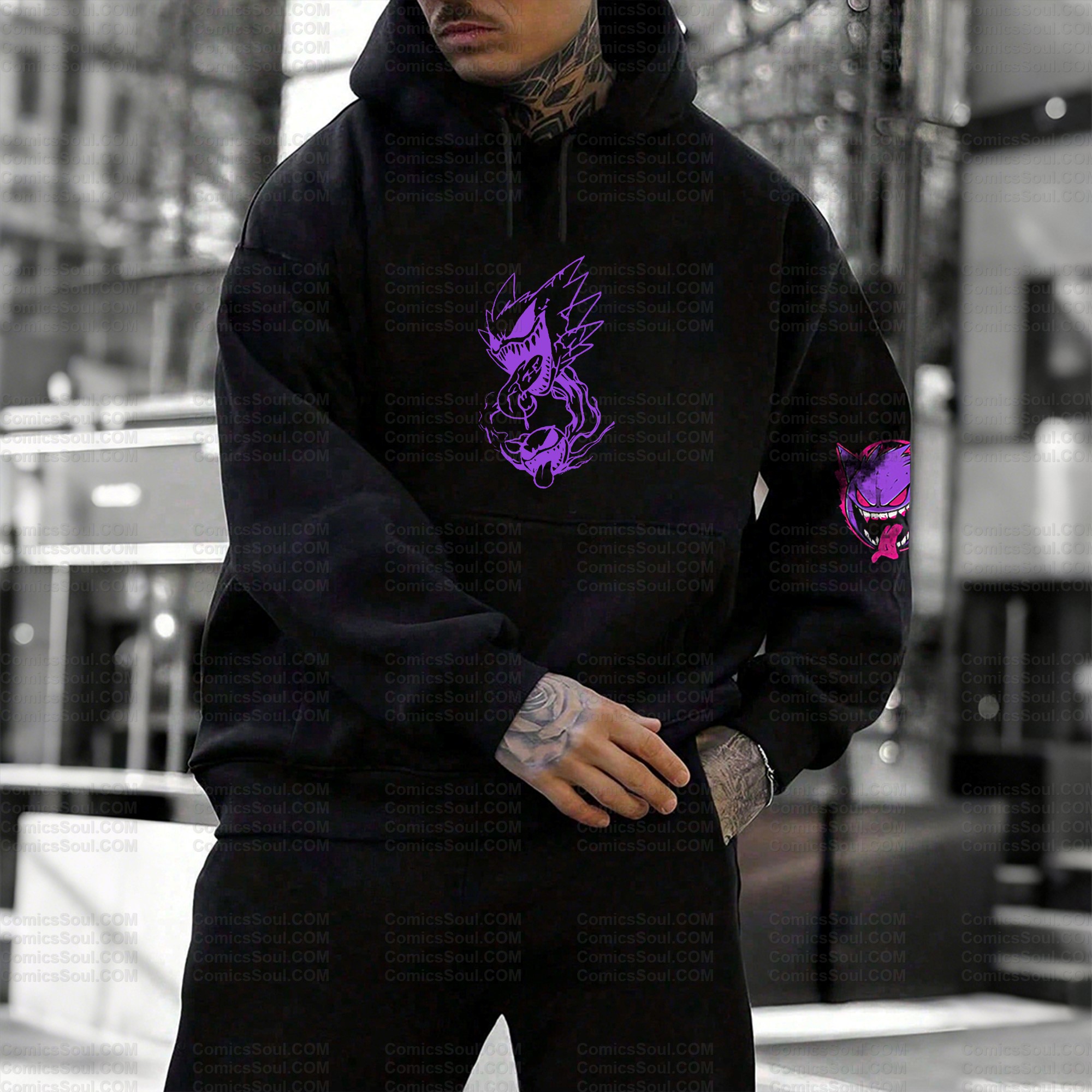 Plus Velvet Unisex Anime Graphic Streetwear Vintage Hoodie