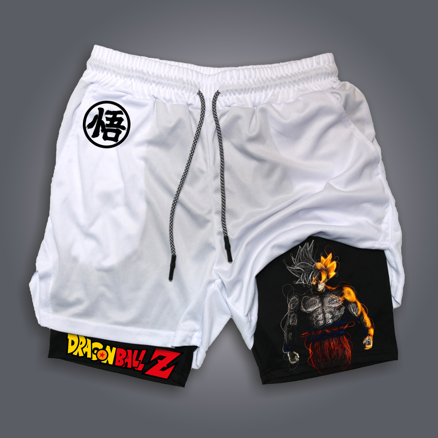 Unisex Anime Print Drawstring Dragon Ball Shorts