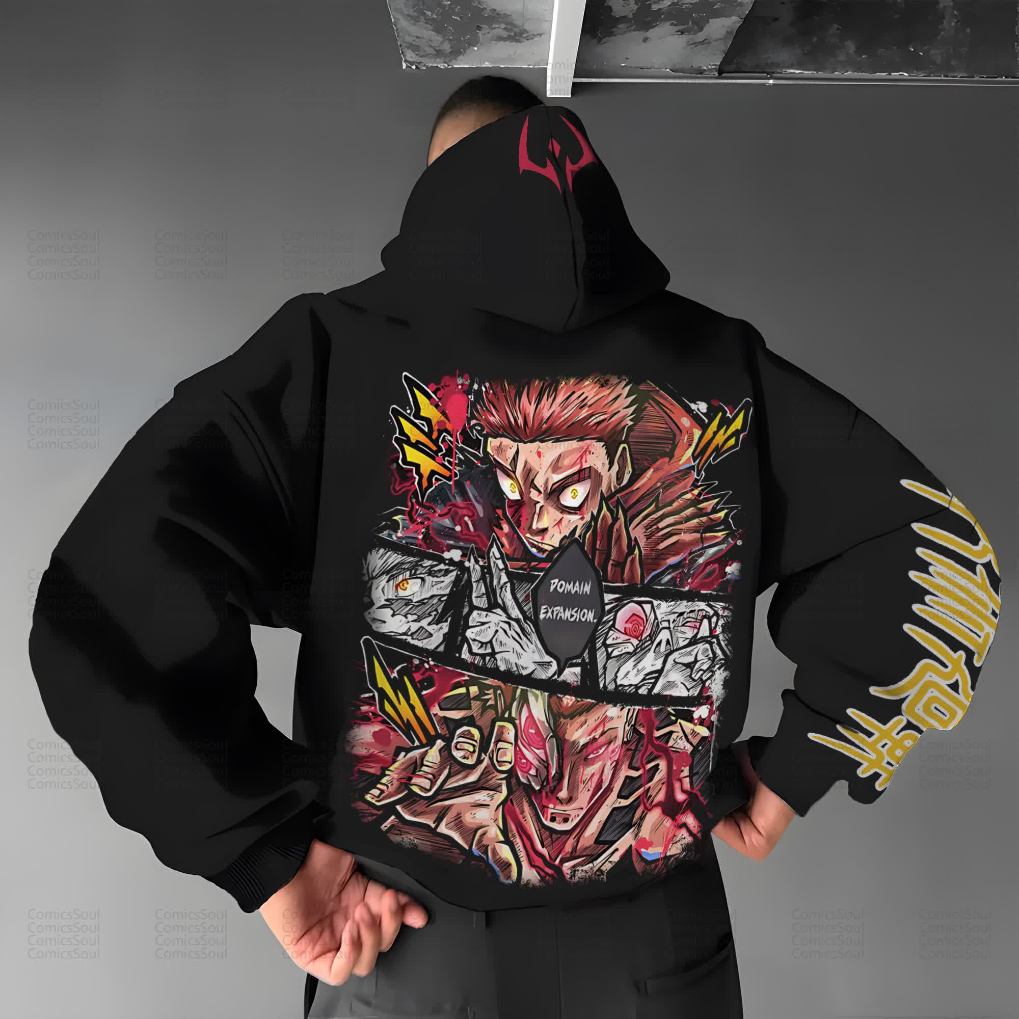 Unisex “Jujutsu Kaisen” Anime Graphic Streetwear Vintage Hoodie