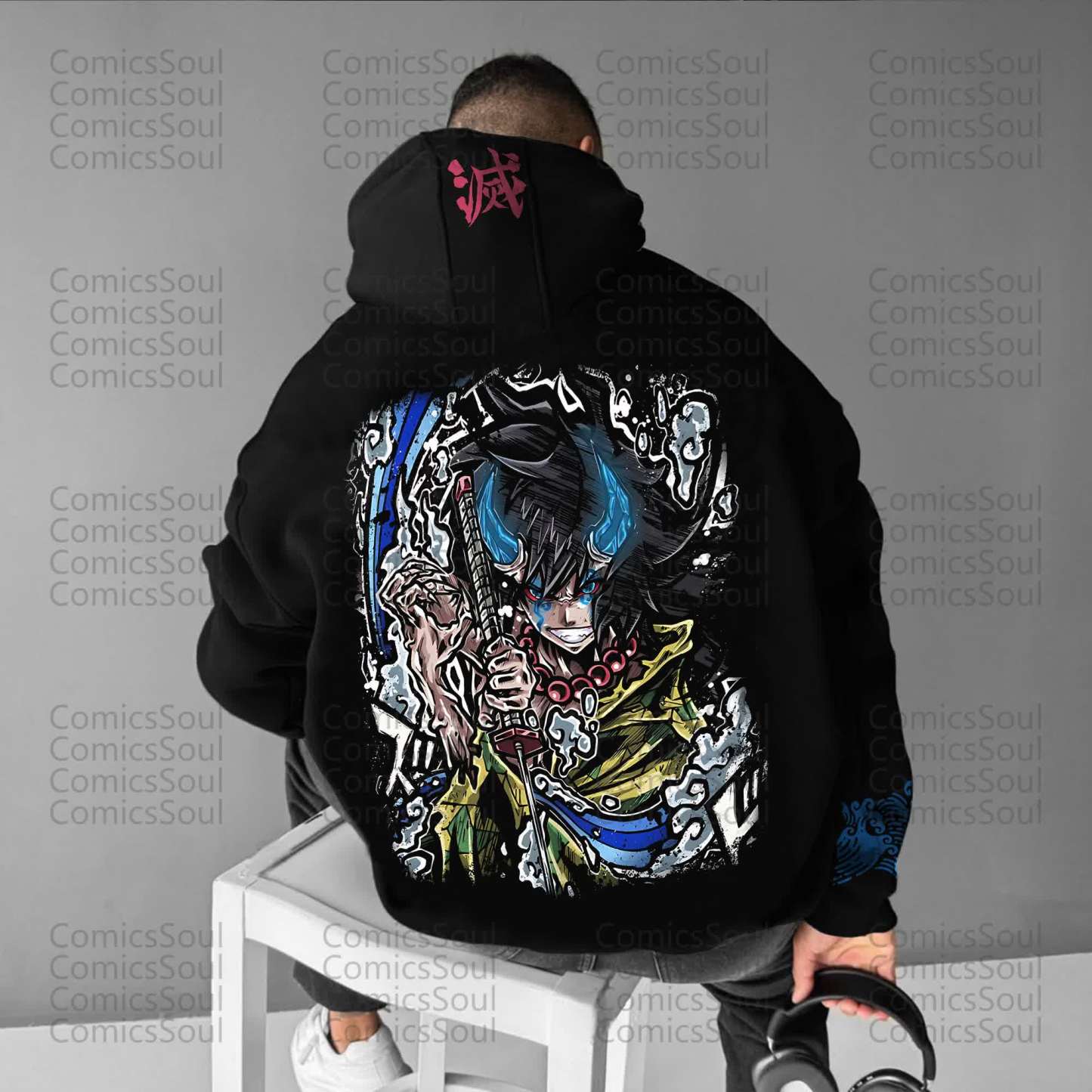 Unisex “Demon Slayer” Anime Graphic Streetwear Vintage Hoodie