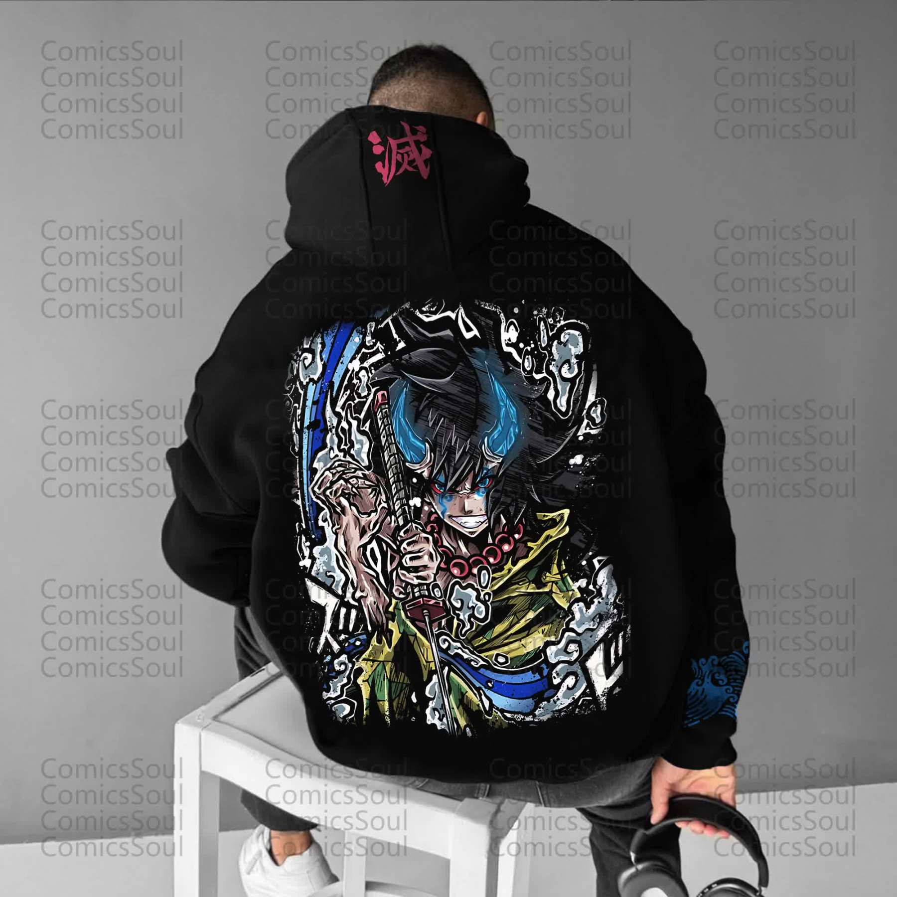 Unisex “Demon Slayer” Anime Graphic Streetwear Vintage Hoodie