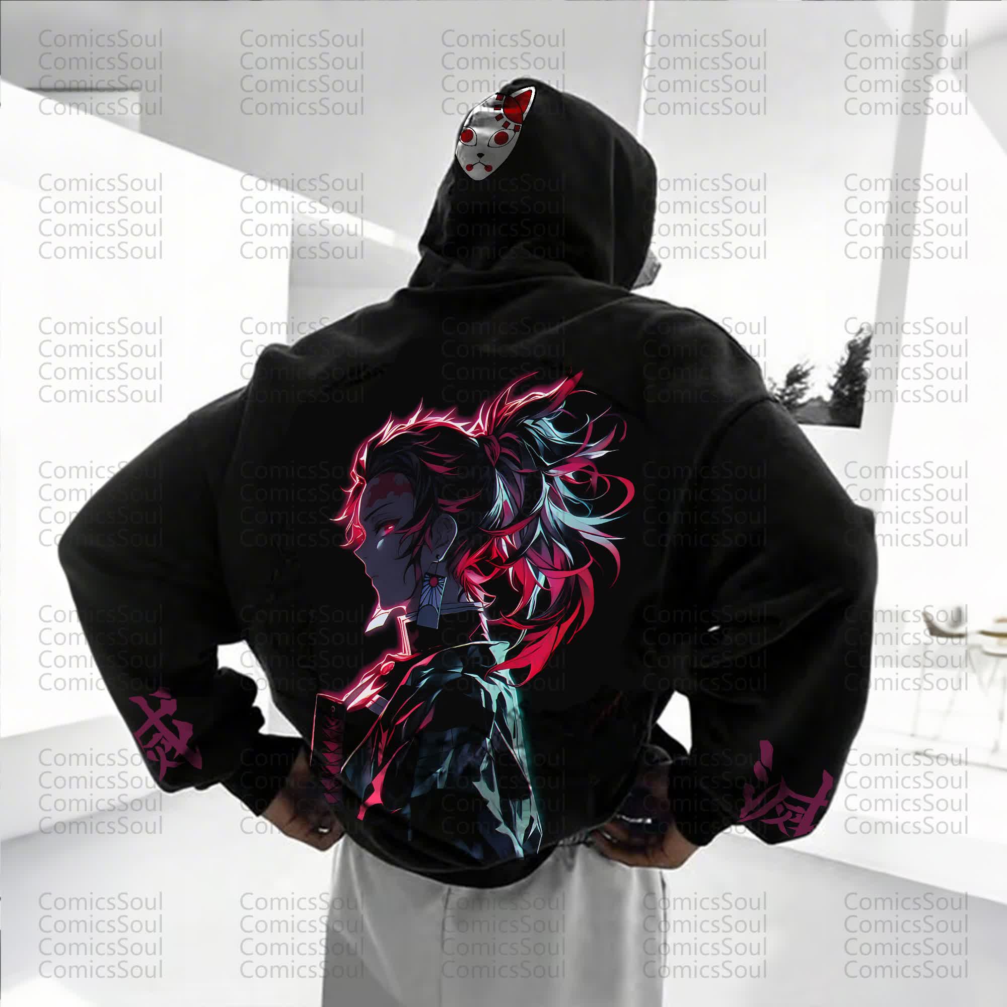 Unisex “Demon Slayer” Anime Graphic Streetwear Vintage Hoodie
