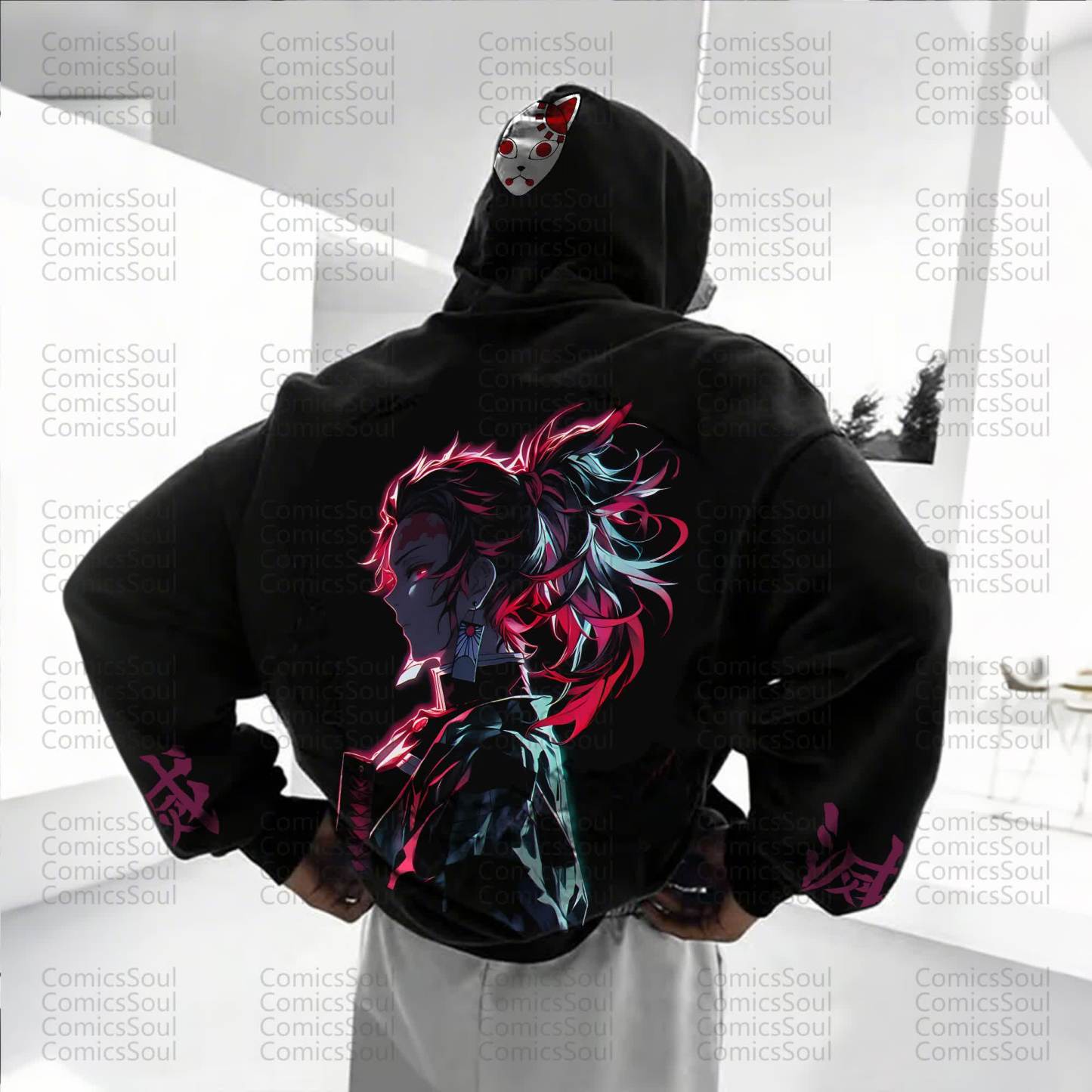 Unisex “Demon Slayer” Anime Graphic Streetwear Vintage Hoodie