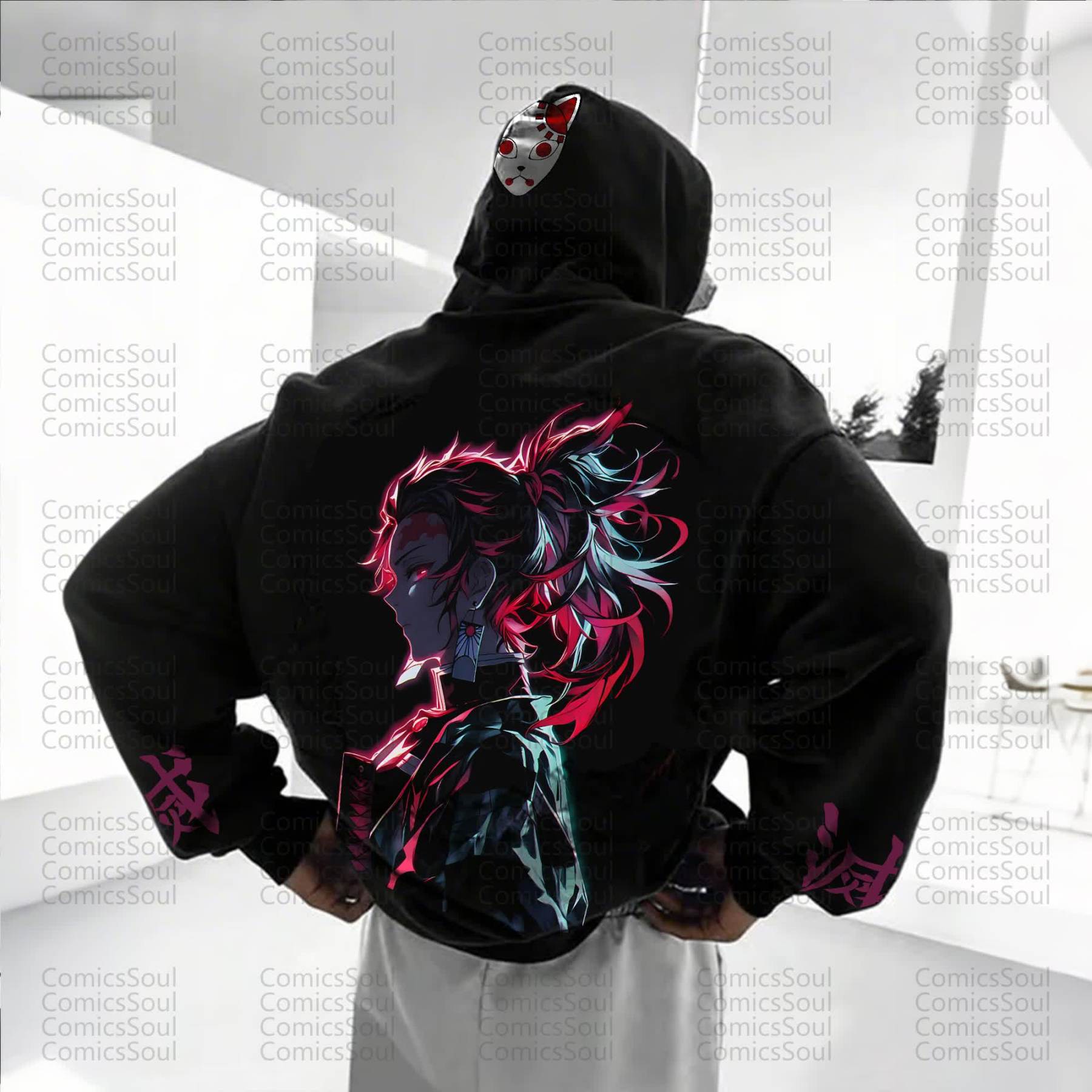 Unisex “Demon Slayer” Anime Graphic Streetwear Vintage Hoodie