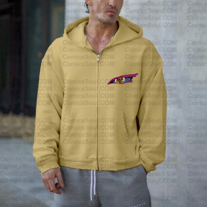 Unisex Graphic Streetwear Vintage Zipper Cardigan Plush Hoodie