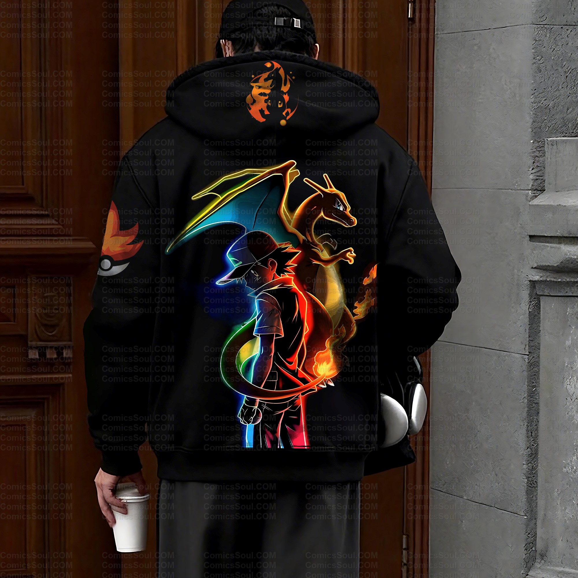 Unisex Graphic Streetwear Vintage Zipper Cardigan Plush Hoodie