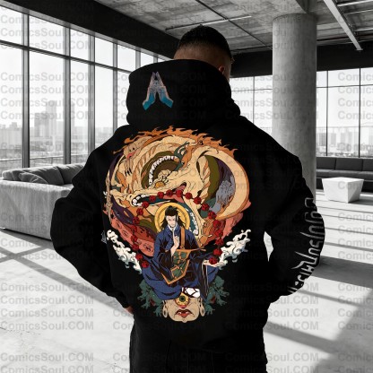 Plus Velvet Unisex Anime Graphic Streetwear Vintage Hoodie