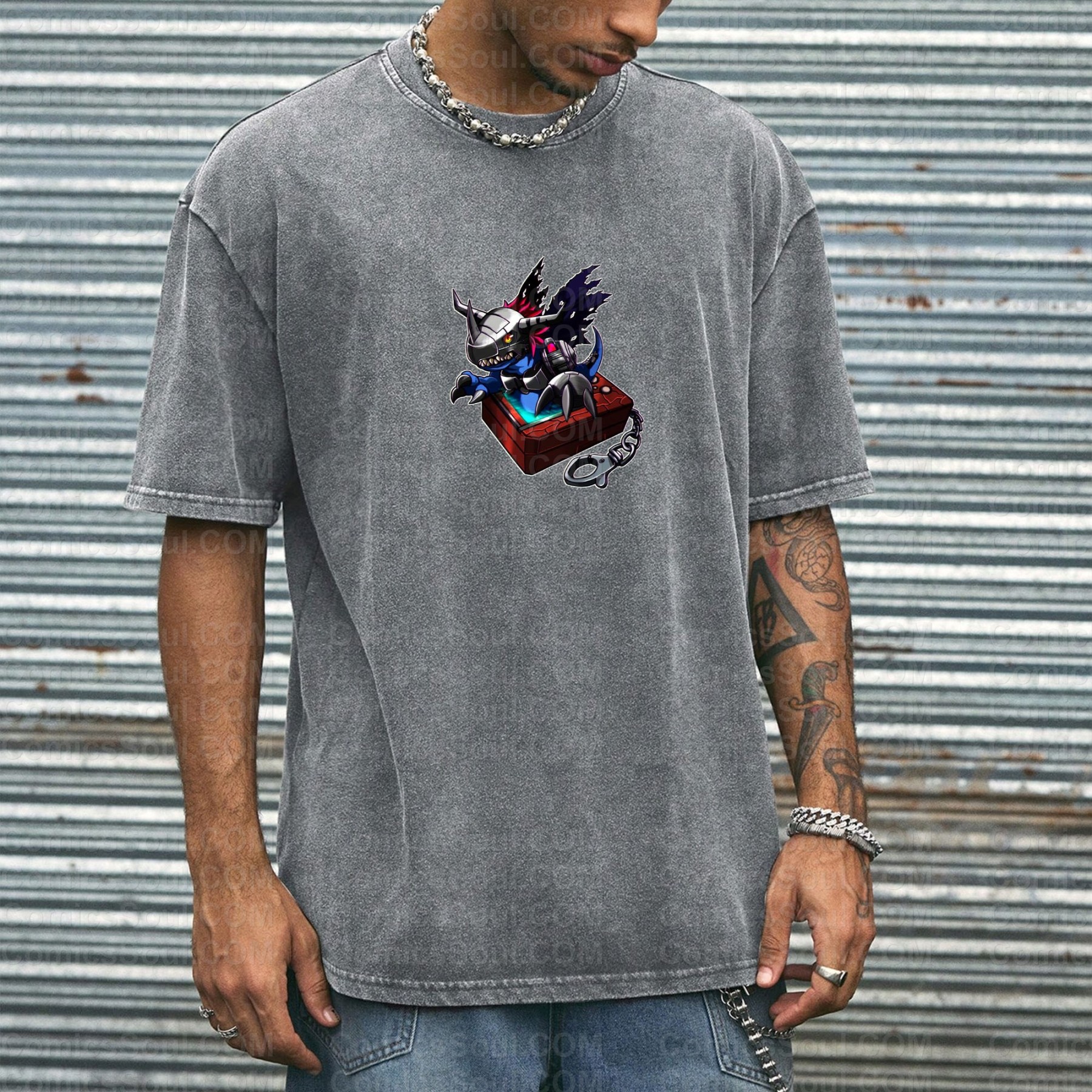 Vintage 3D Direct Inkjet Printed Washed Unisex T-Shirt