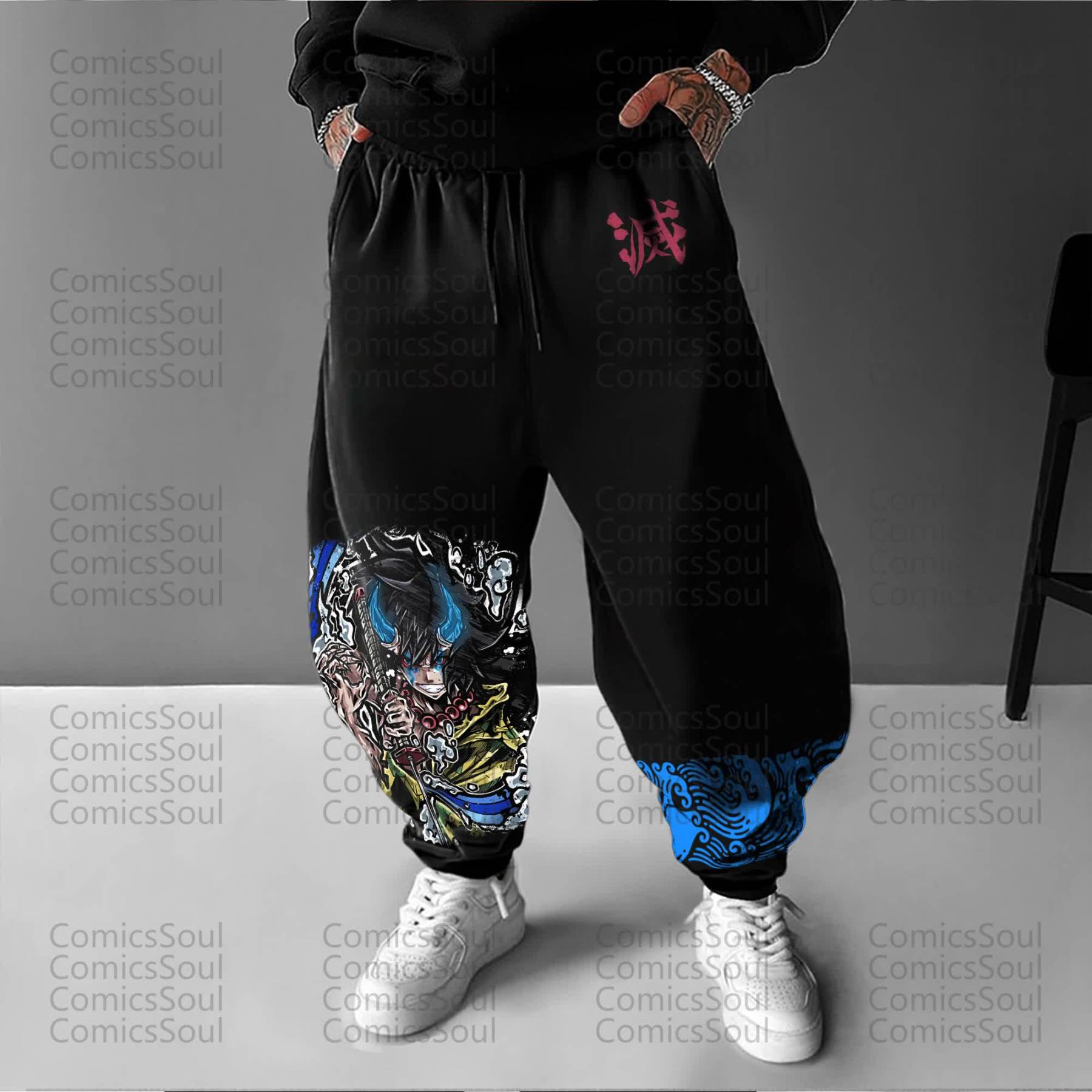 Unisex Anime Inspired Vintage Pants丨Demon Slayer X Pokémon